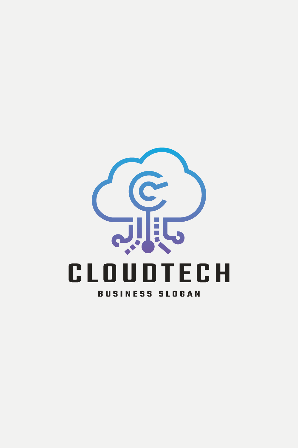 Data Cloud Tech Logo pinterest preview image.