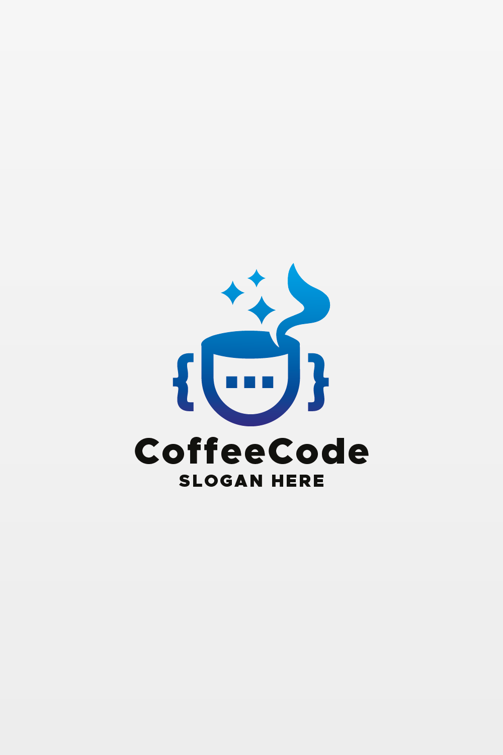 Coffee Code Programming Logo pinterest preview image.