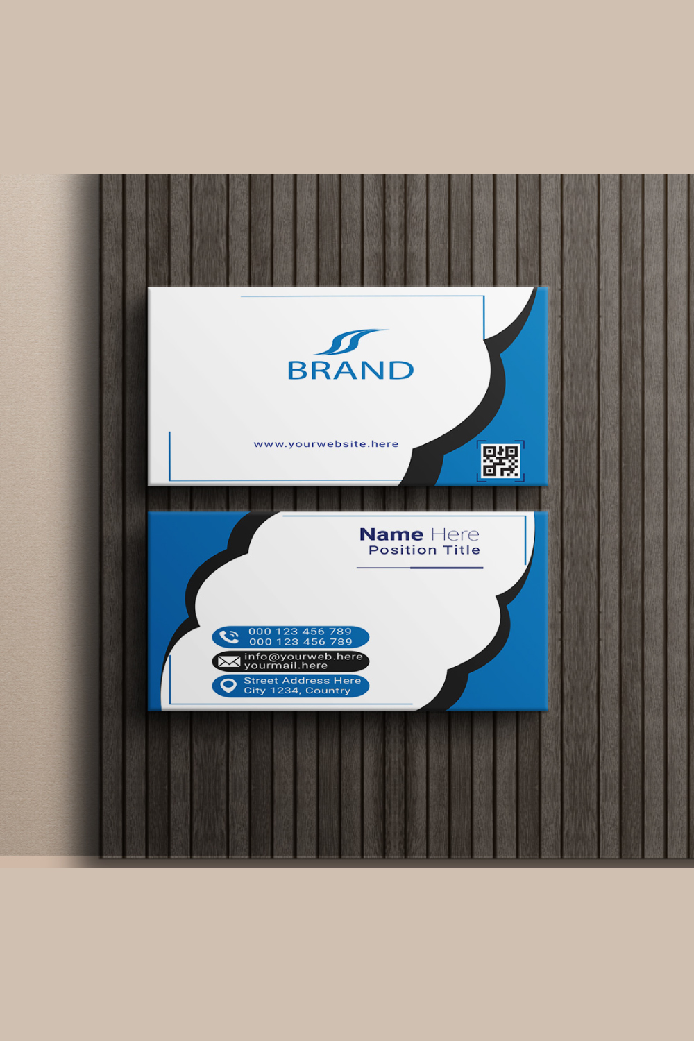 creative and simple modern business card design pinterest preview image.