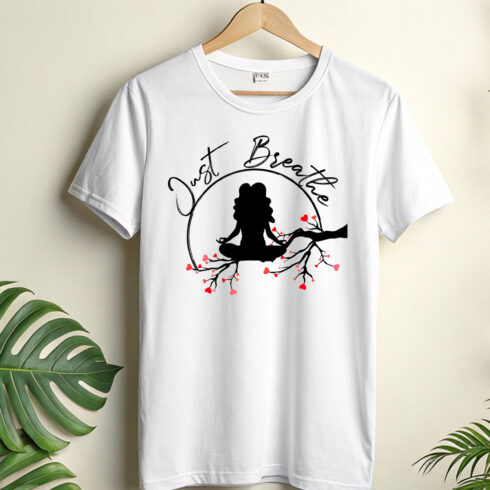 Girl sitting in meditation with tree branch vector cover image.