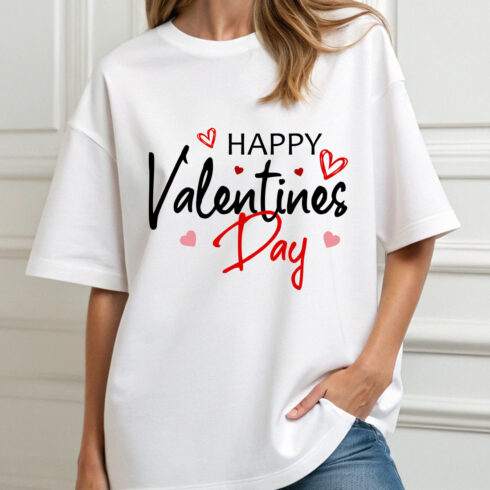 Happy Valentines Day Typography Vector Design cover image.