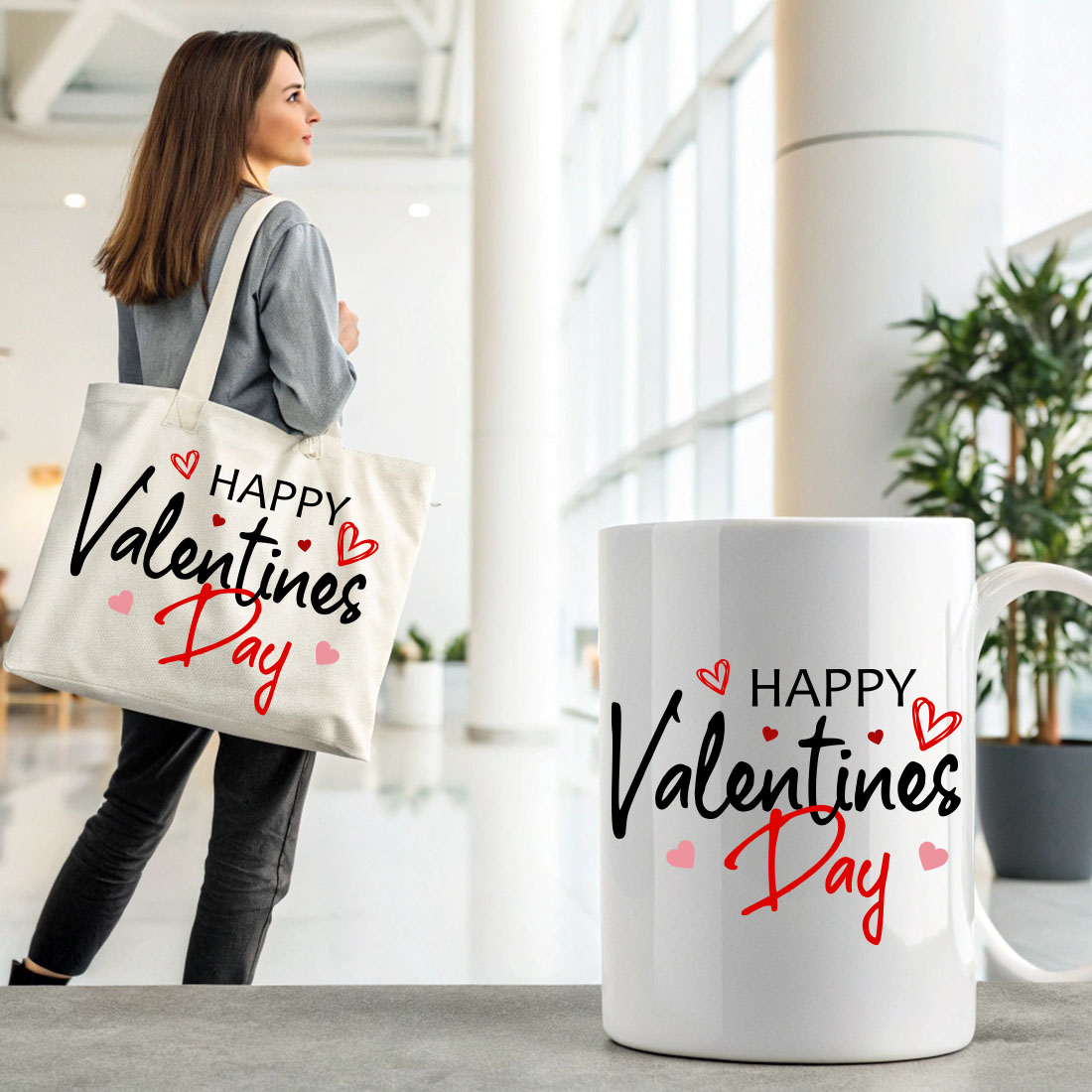 Happy Valentines Day Typography Vector Design preview image.