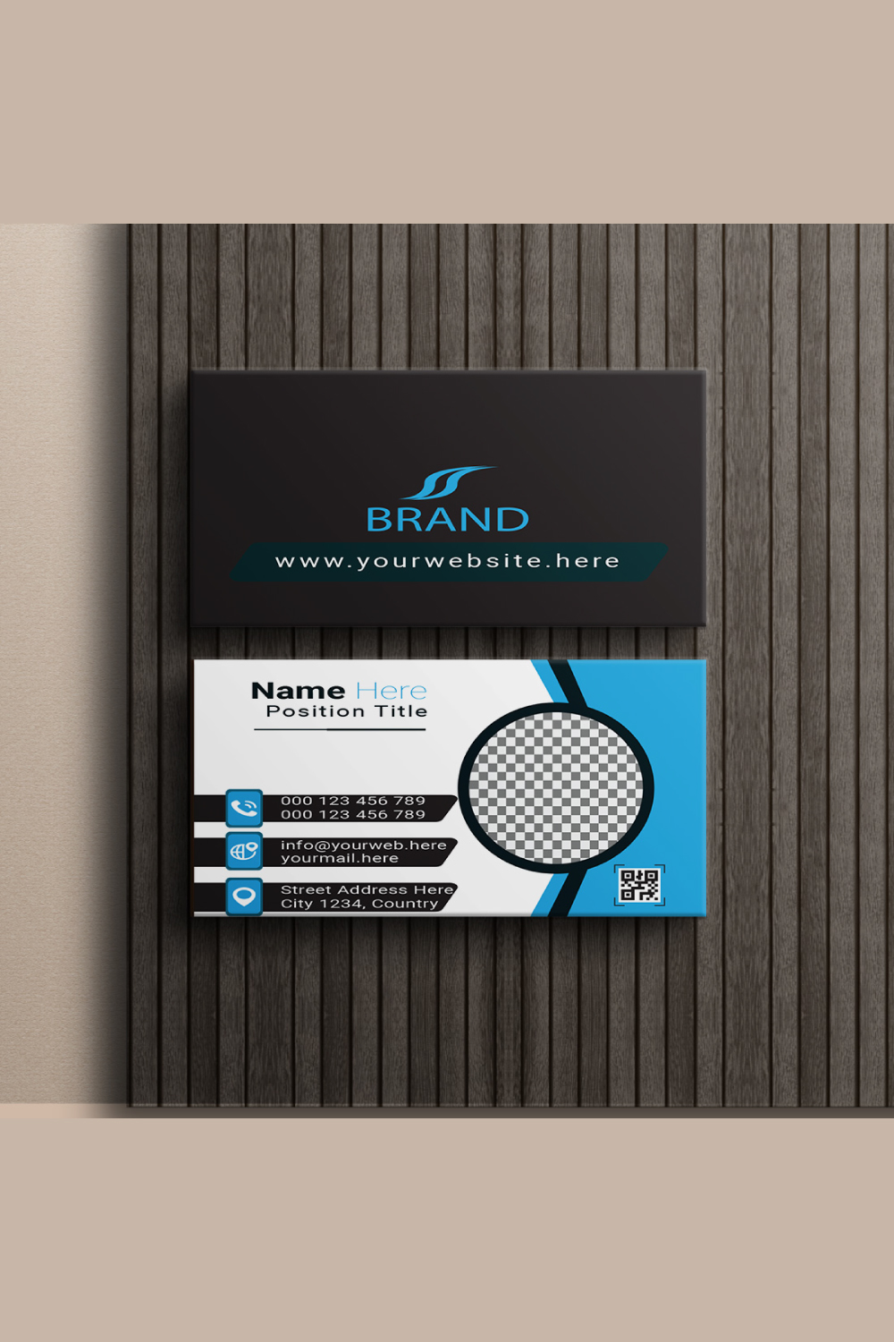 creative and simple modern business card design pinterest preview image.