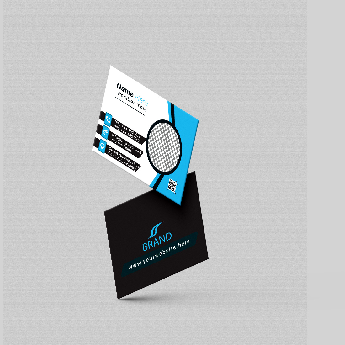 creative and simple modern business card design preview image.