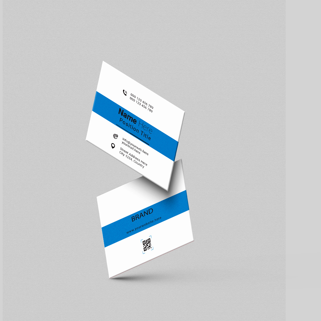 creative and simple modern business card design preview image.