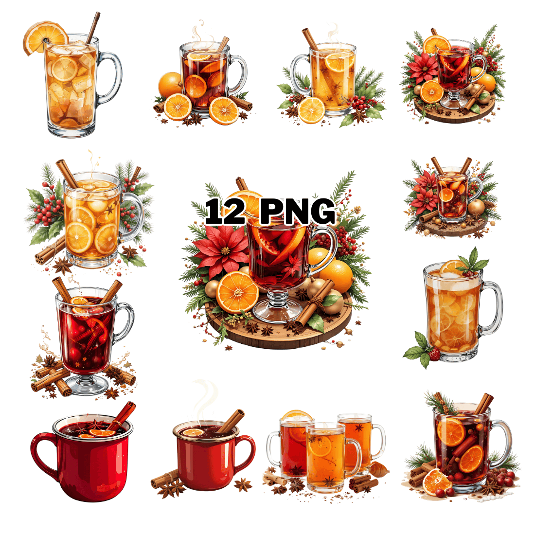 Watercolor Hot Toddy Clipart Bundle cover image.