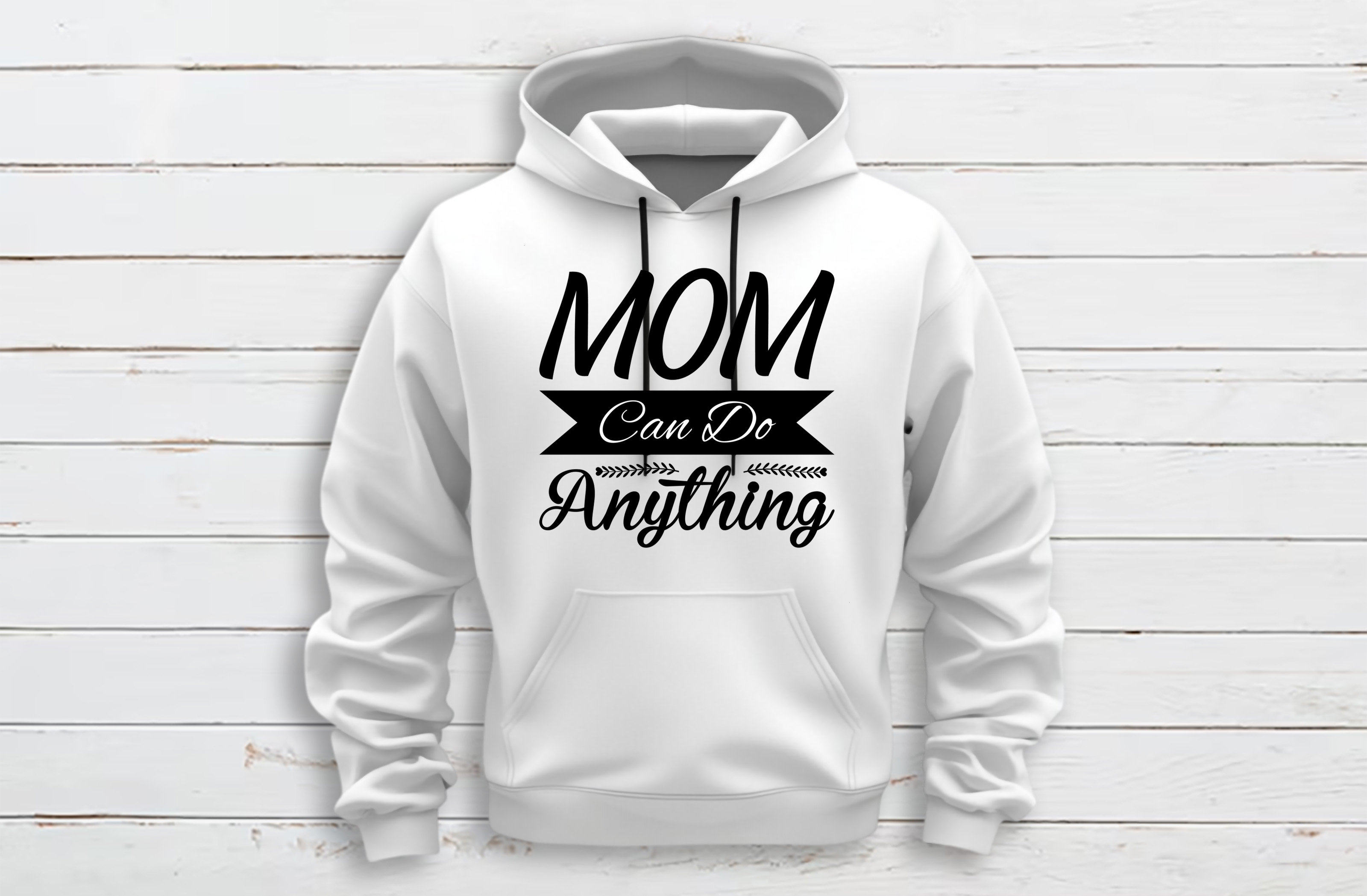 mom can do anything graphics design white hoodie mockup 518