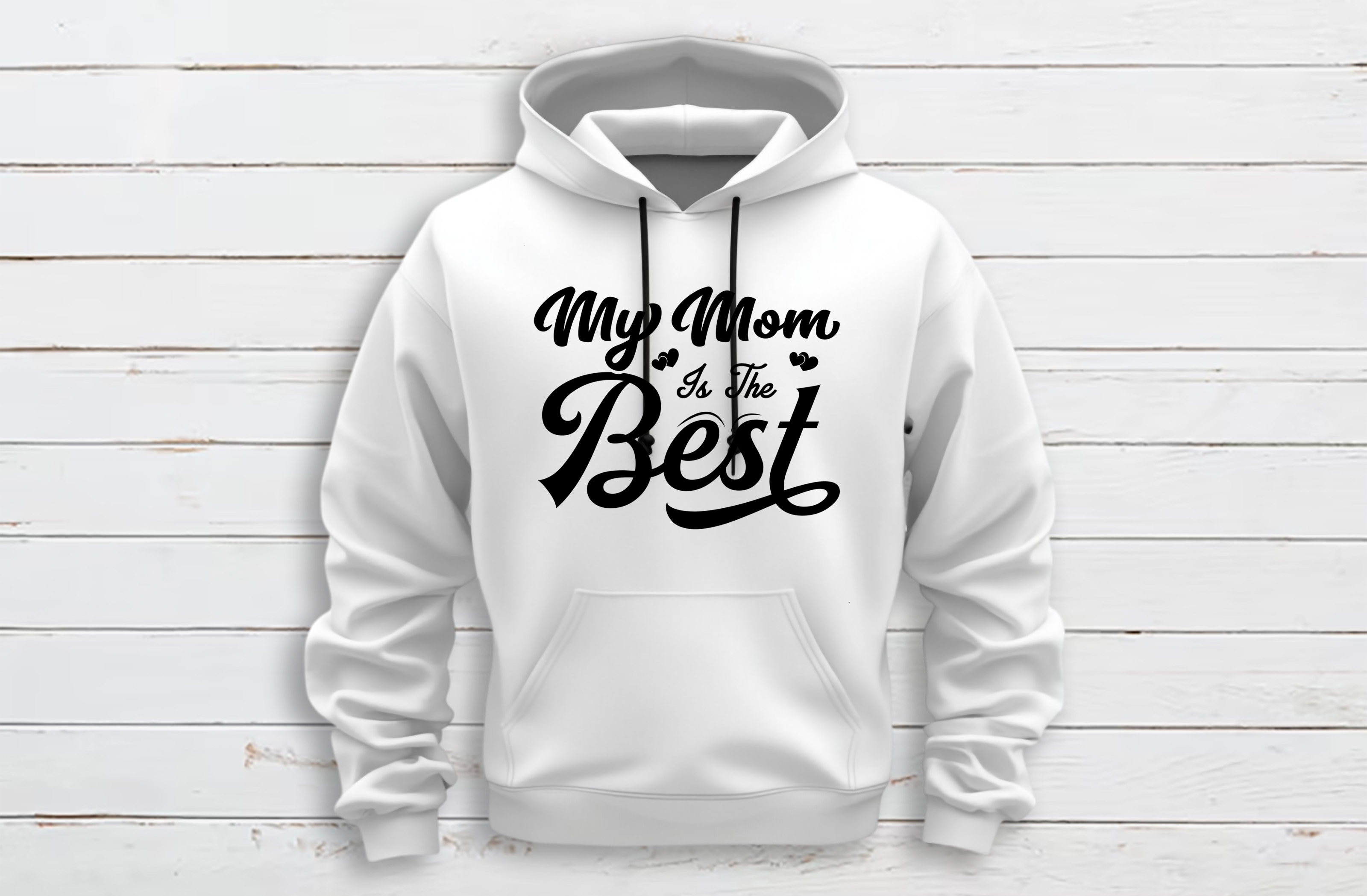 mom is the best graphics design white hoodie mockup 694