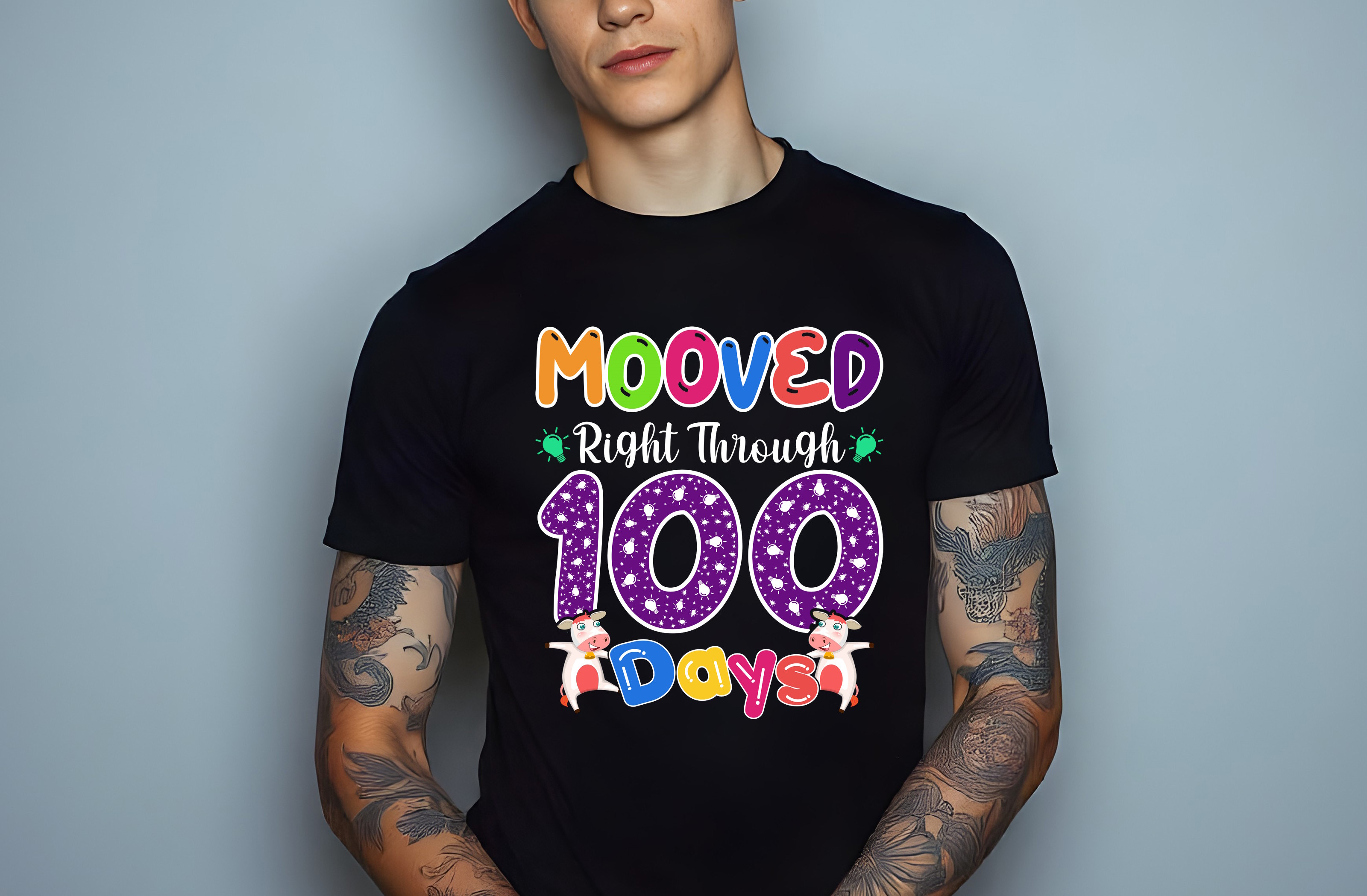 mooved right through 100 days male t shirt mockups 485