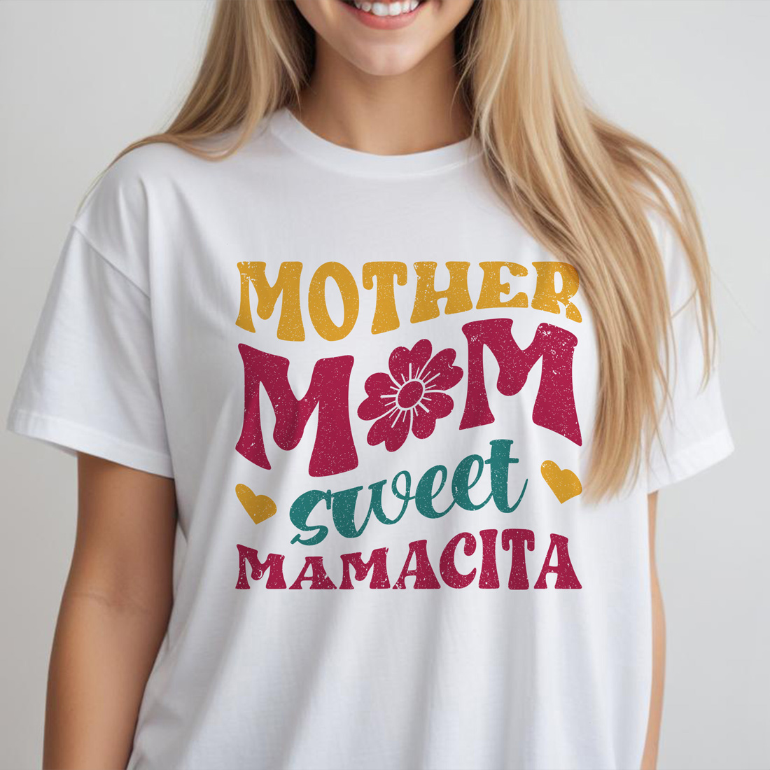 mother mom sweet mamacita graphic design for mothers day white female tshirt front mockup 473