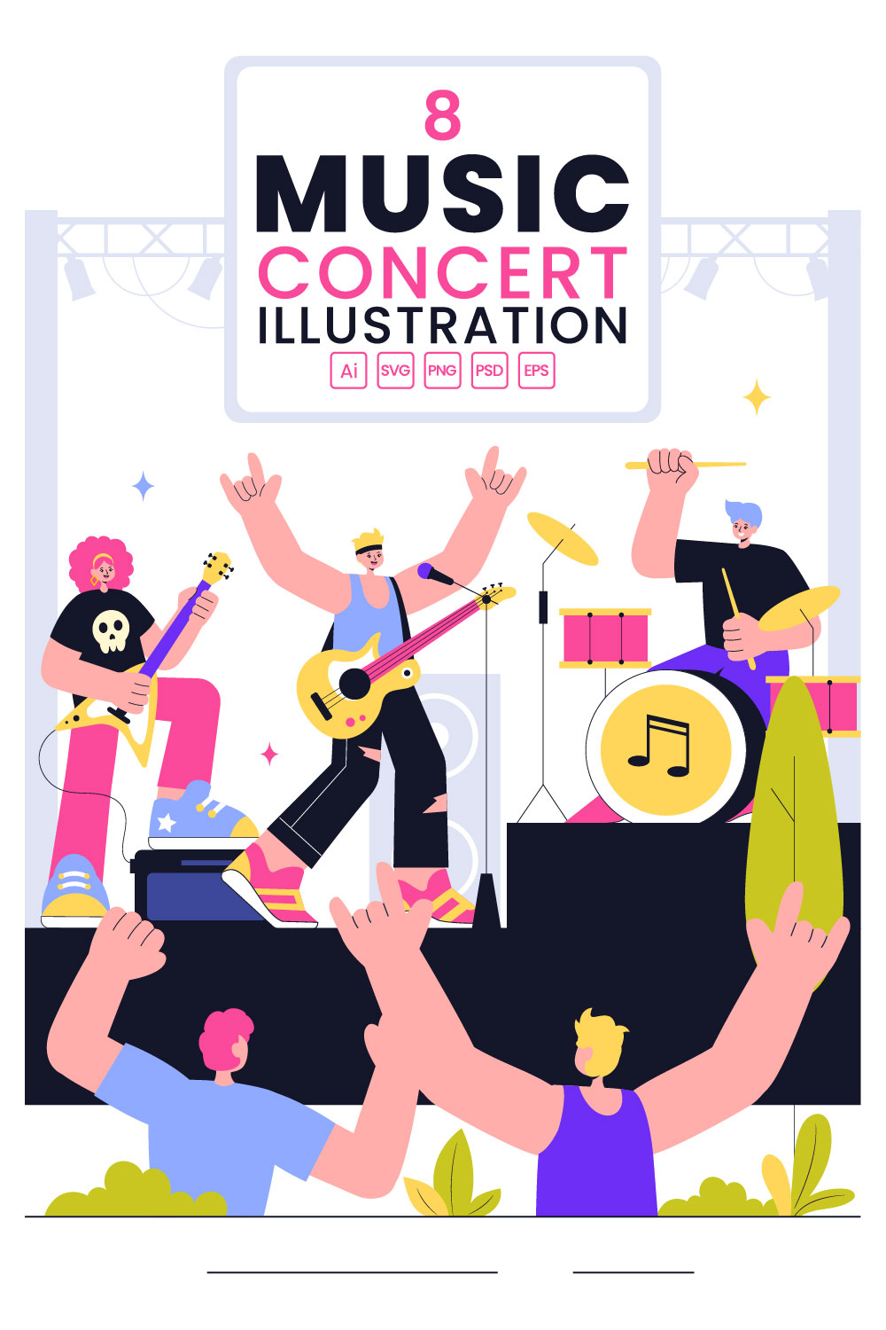 8 Live Music Event Illustration pinterest preview image.