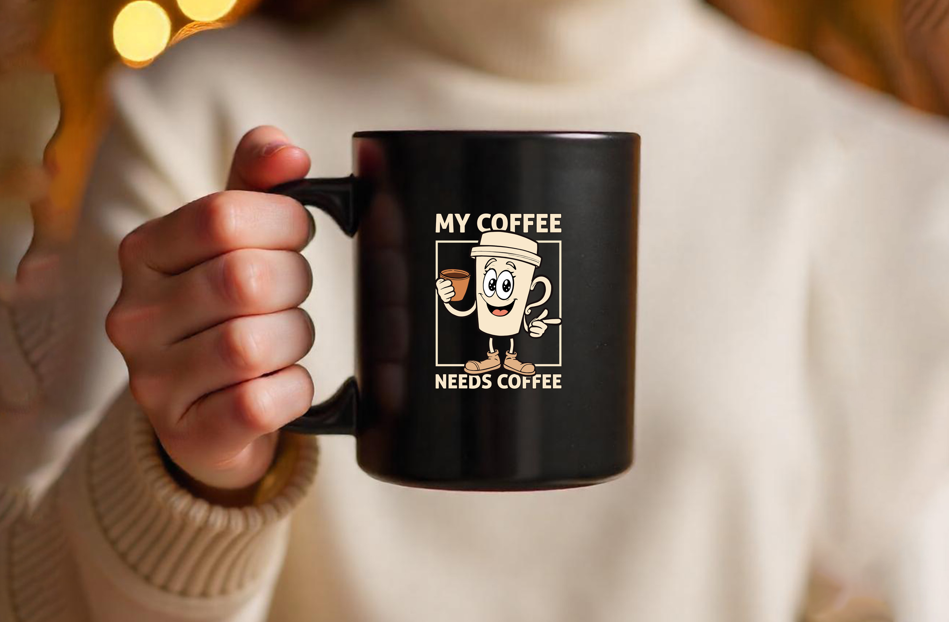 my coffee needs coffee cartoon cup funny graphic design black mug 73