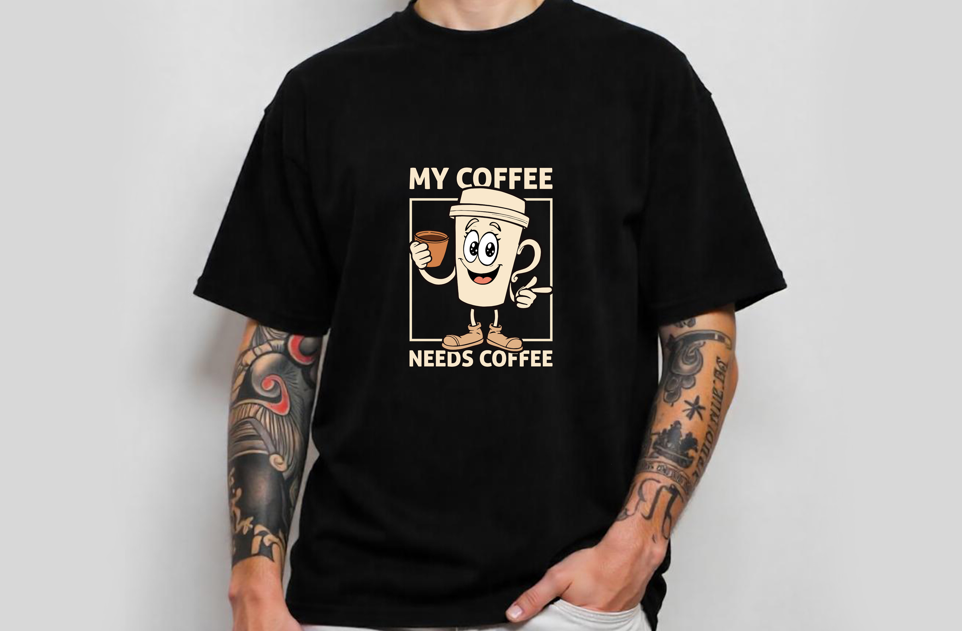 my coffee needs coffee cartoon cup funny graphic design male tshirt 740