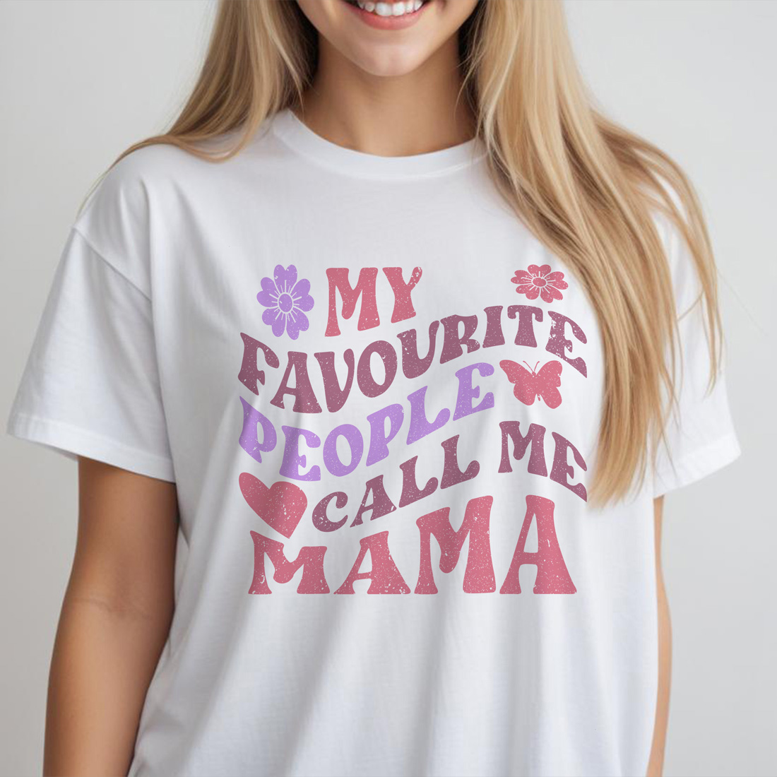 my favourite people call me mama graphic design for mothers day white female tshirt front mockup 689