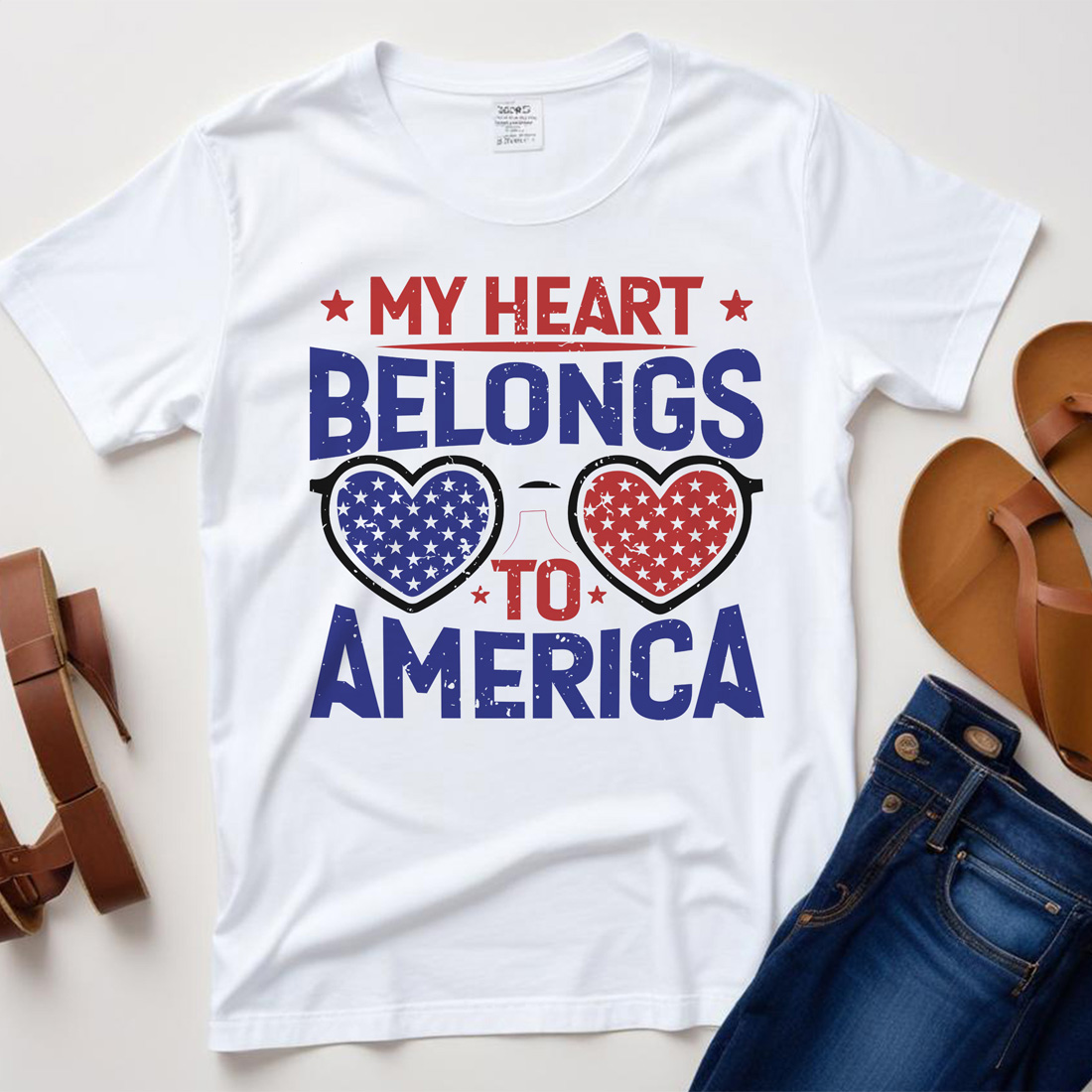 my heart belongs to america graphic design white plane tshirt mockup 438