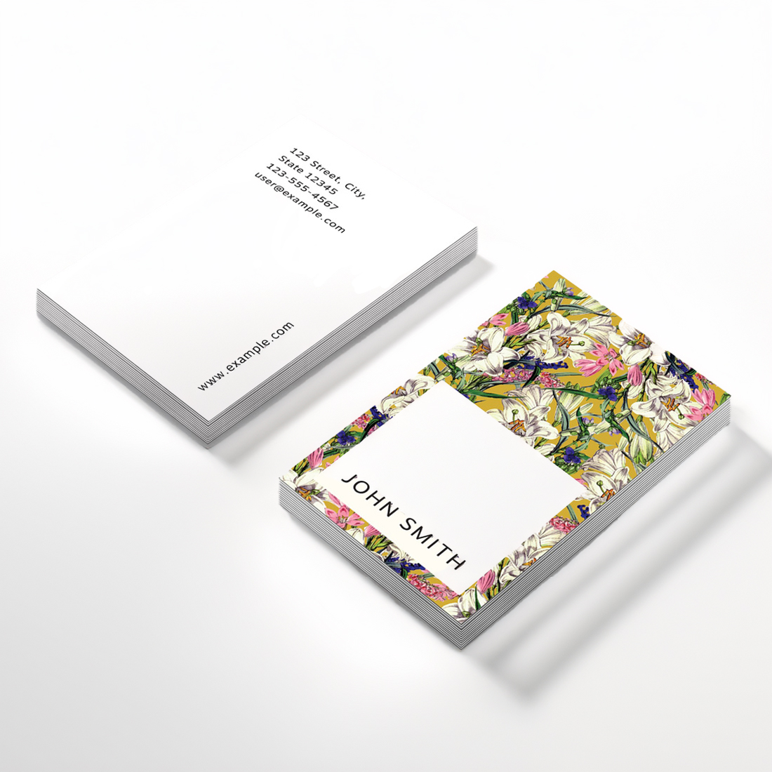 Nature-Inspired Floral Business Card Template cover image.