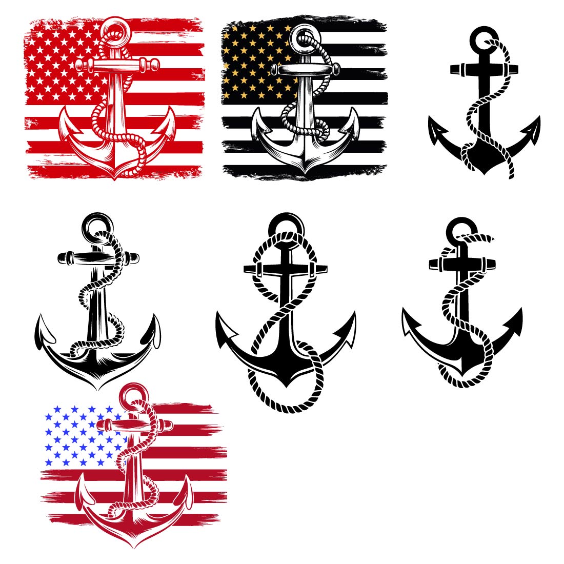 nautical anchor designs with patriotic themes 146