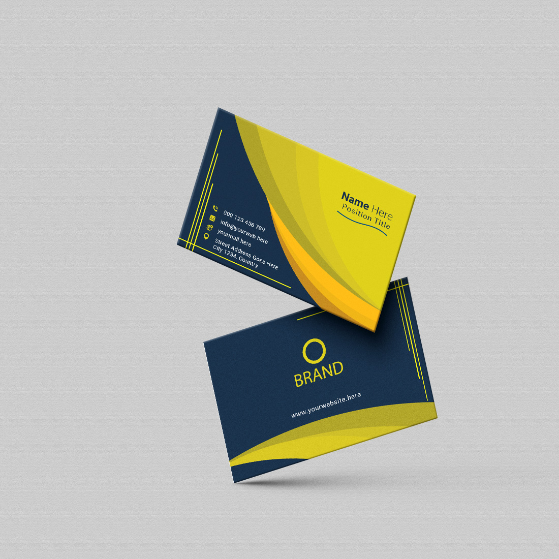 creative and simple modern business card design preview image.