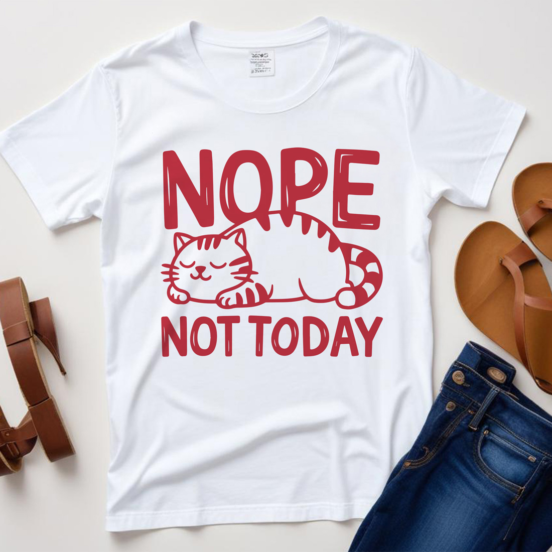 nope not today white plane tshirt mockup 686