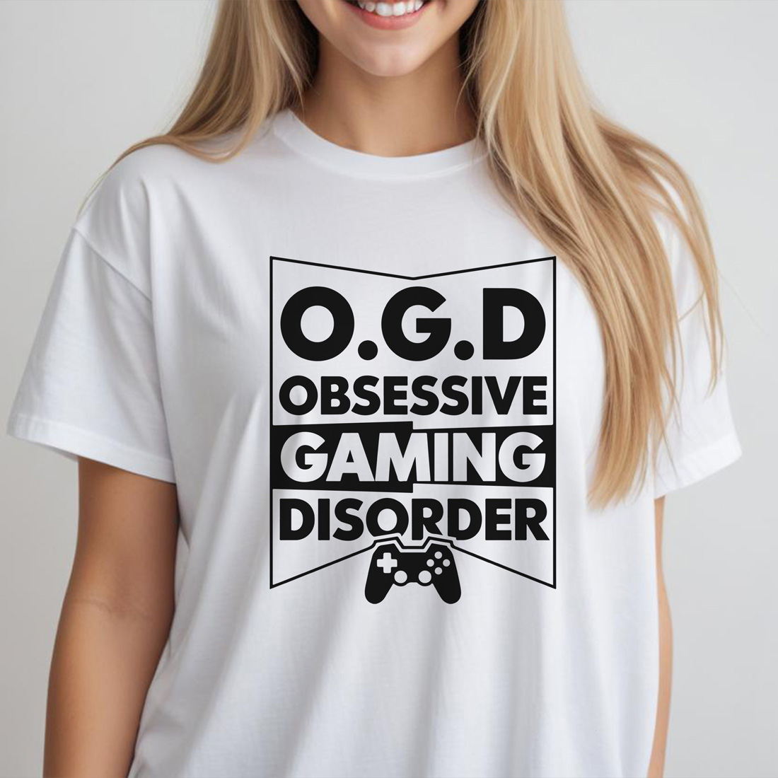 o.g.d. obsessive gaming disorder female tshirt front mockup 516