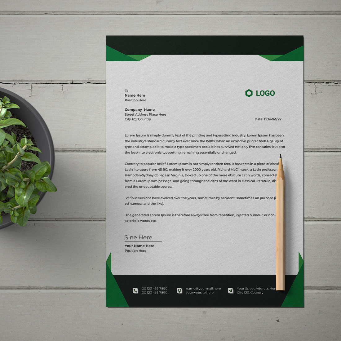 This is a letterhead design This template download contains one color letterhead design, cover image.