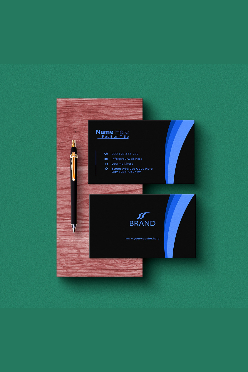 creative and simple modern business card design pinterest preview image.