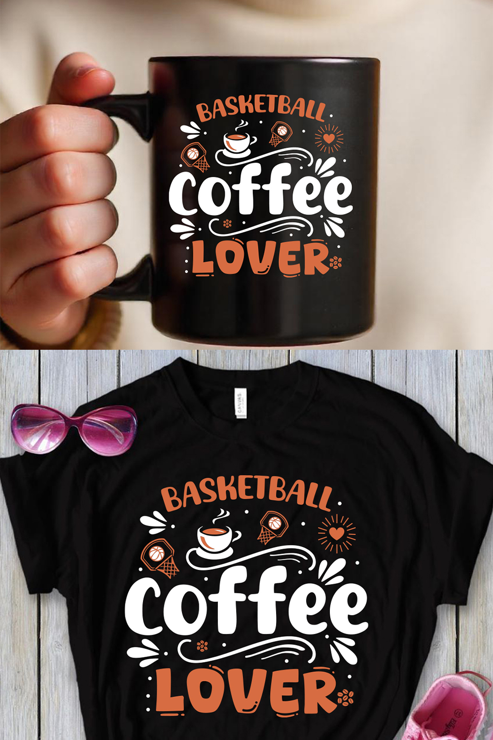 Basketball coffee lover t-shirt graphic pinterest preview image.