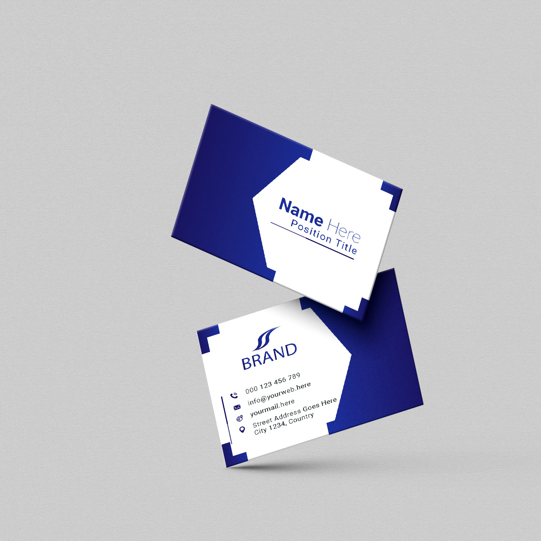 creative and simple modern business card design preview image.