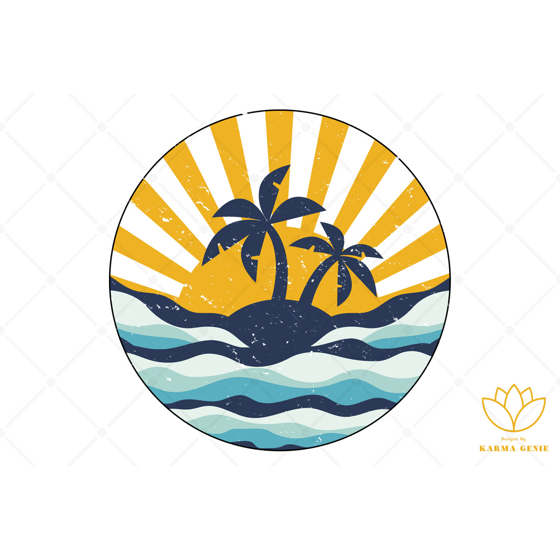 Ocean Sunrise Png - Beach Design Element preview image.