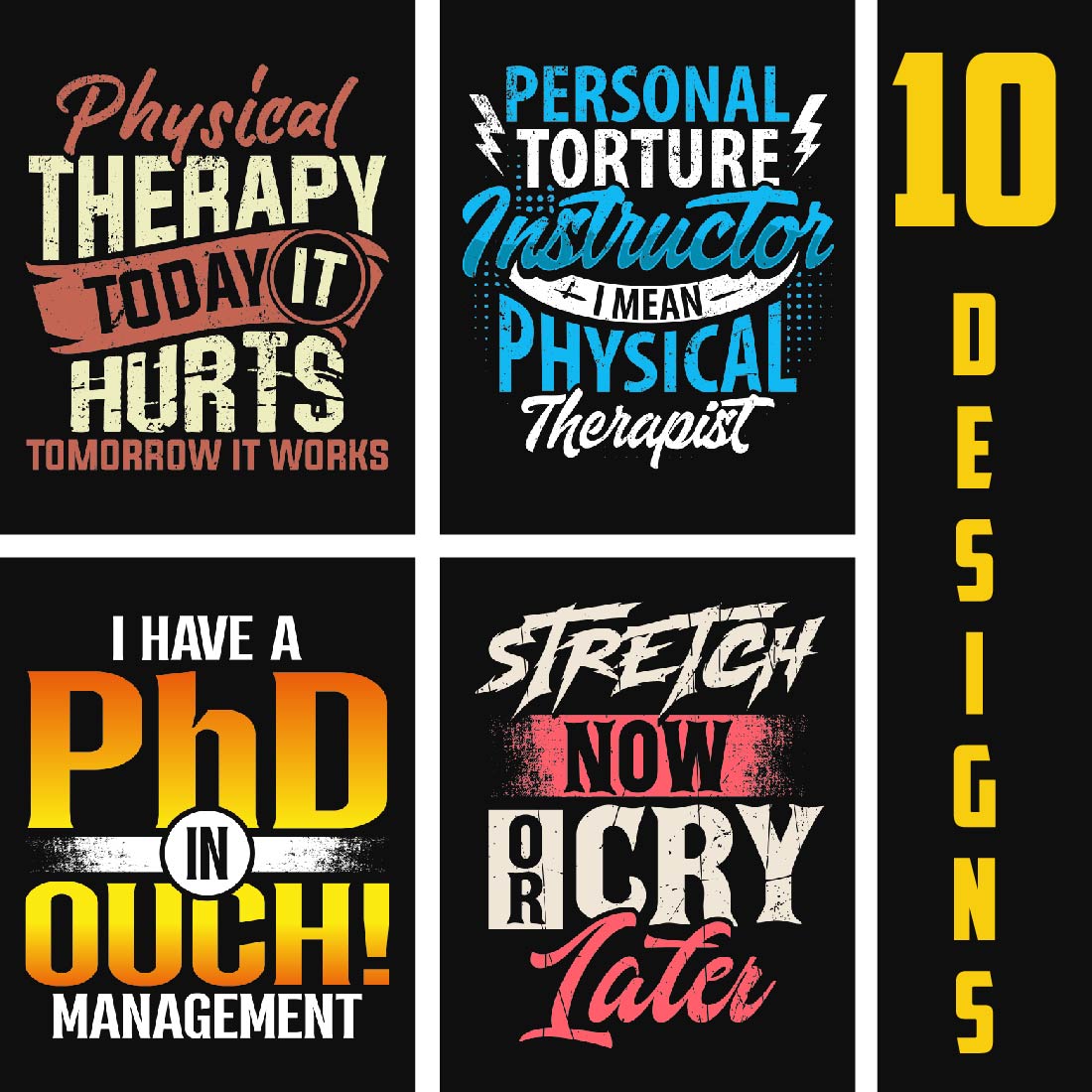 Physical Therapist premium quality T shirt design bundle cover image.