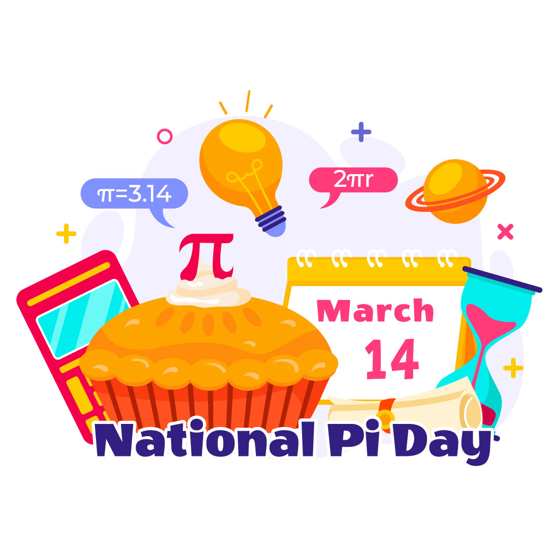 12 National Pi Day Illustration preview image.