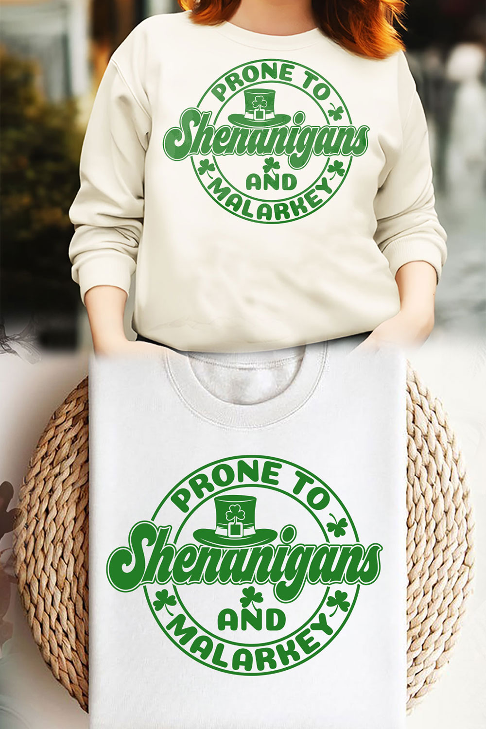 Prone to Shenanigans St Patrick’s Day T-Shirt Design svg pinterest preview image.