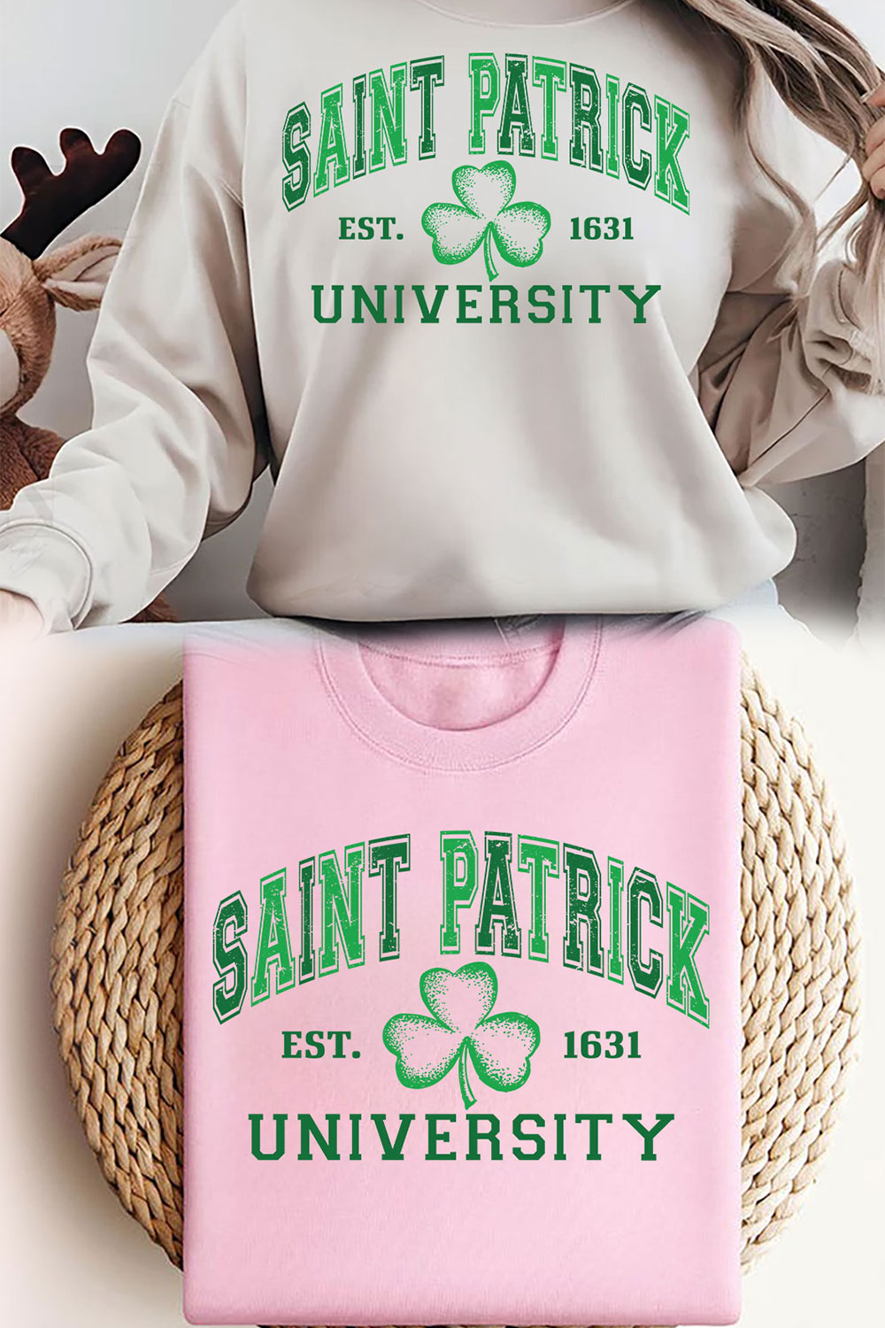 Saint Patrick University St Patrick’s Day T-Shirt Design svg pinterest preview image.