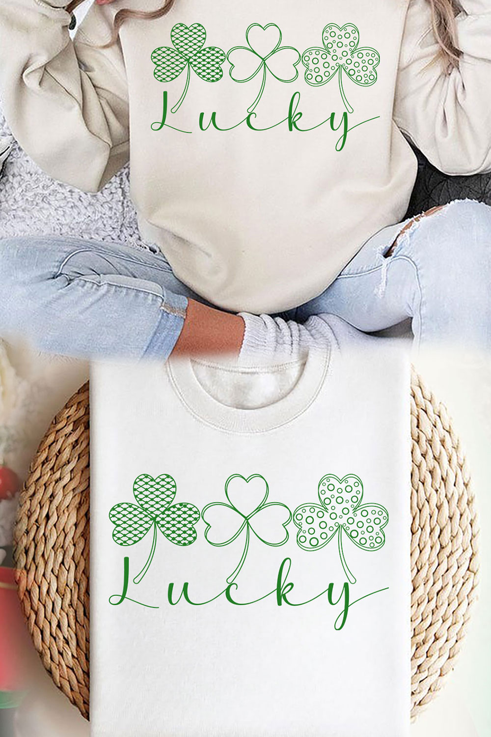 St Patrick’s Day T-shirt Design, Lucky Png, St Patrick’s Day Png, Retro Shamrock Png, Lucky Varsity Png, Sublimation Design, Lucky svg, pinterest preview image.