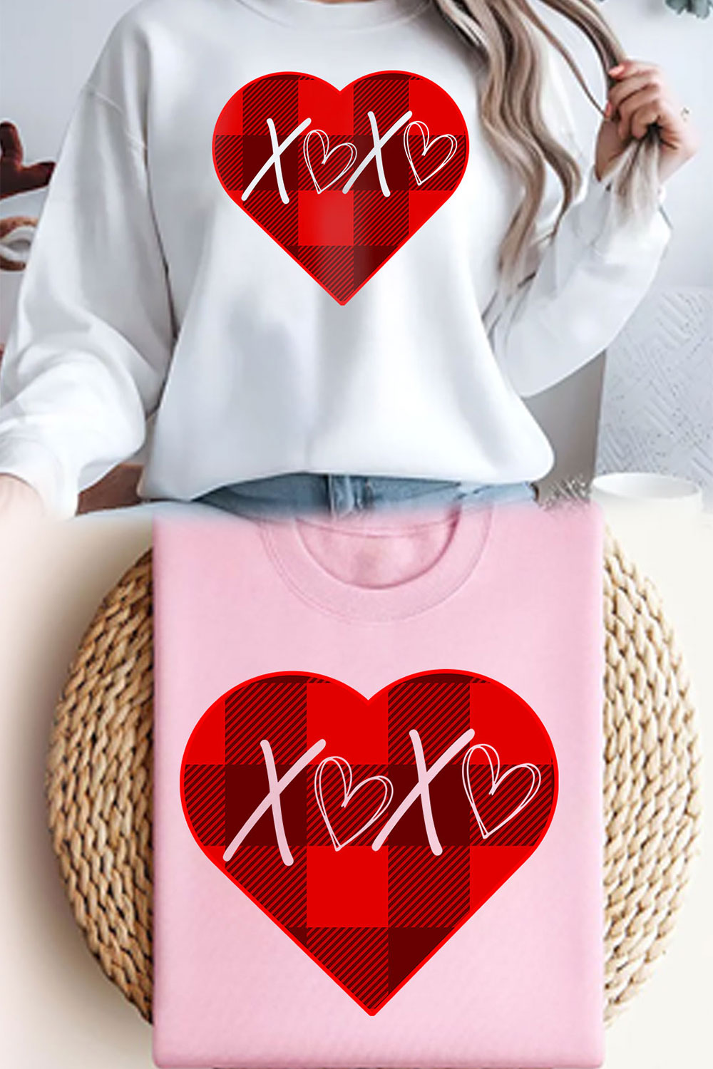 XOXO Tee Shirt, Valentine's Day Gift, Valentine's Day t Shirt Design pinterest preview image.