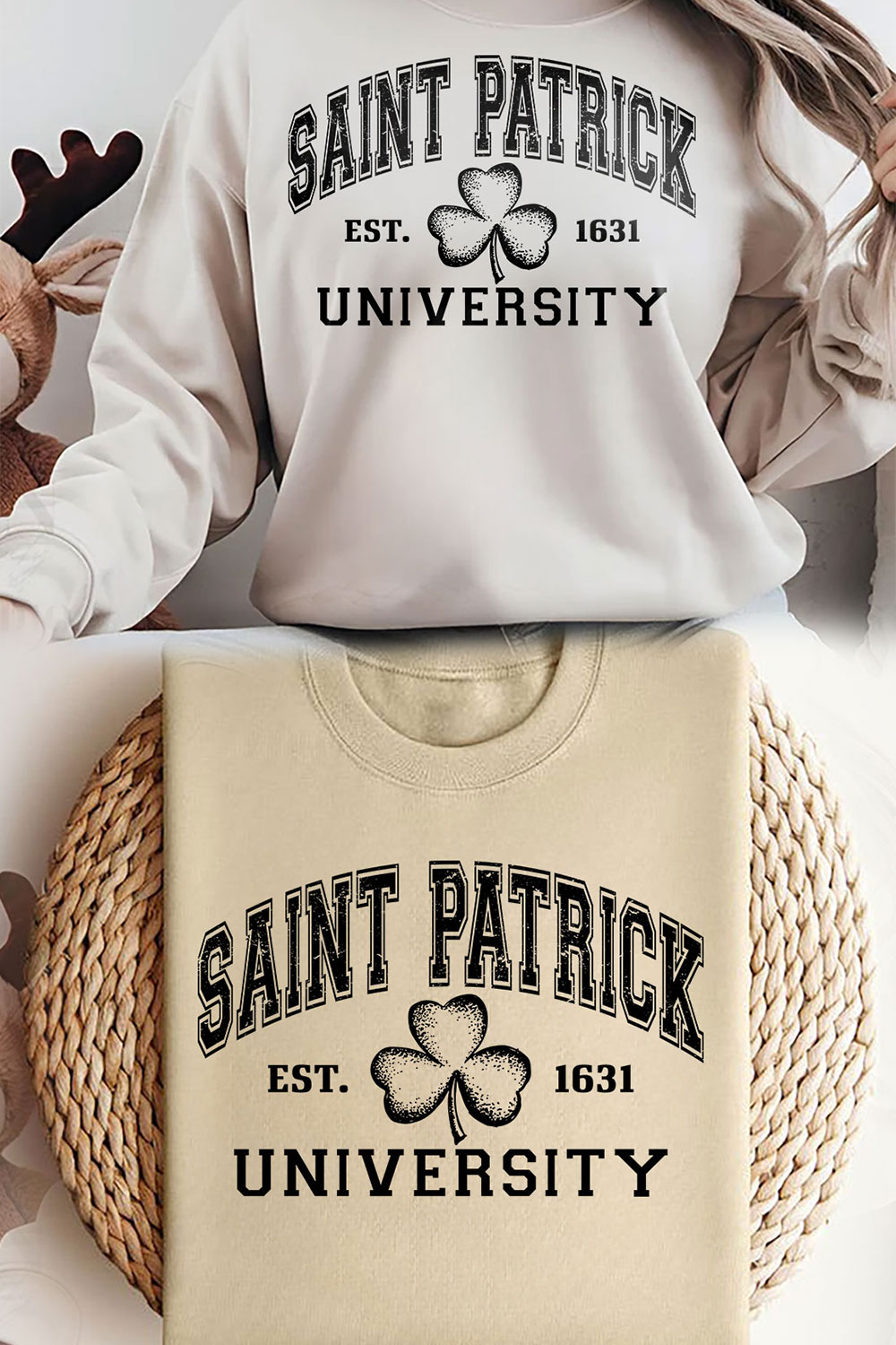 Saint Patrick University St Patrick’s Day T-Shirt Design pinterest preview image.