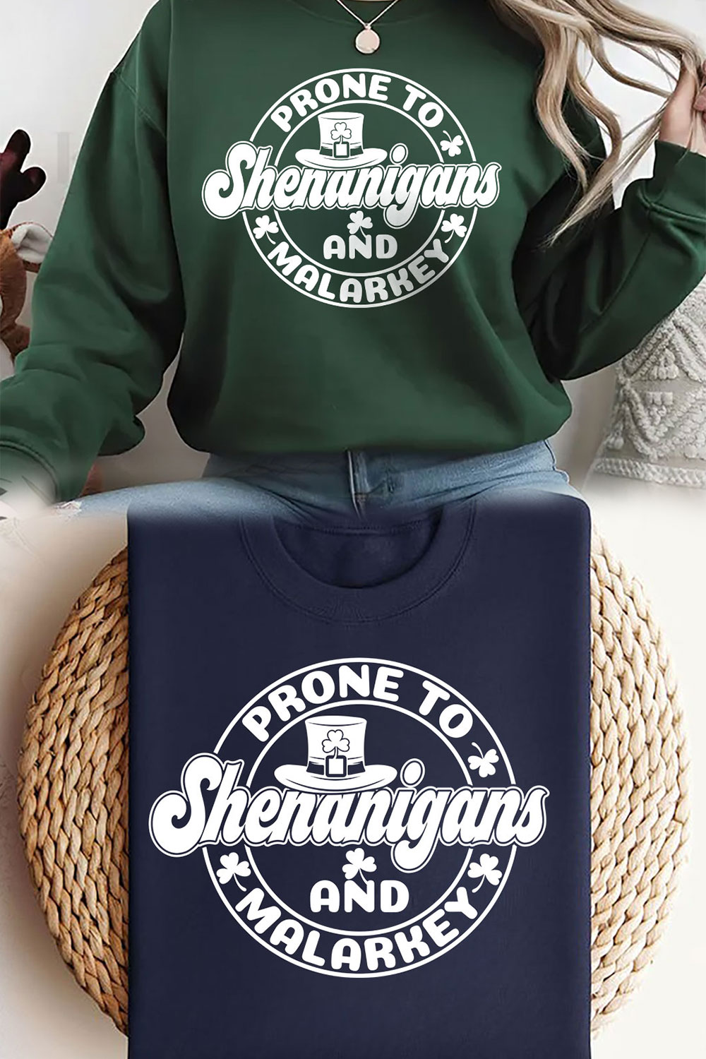 Prone to Shenanigans St Patrick's Day T-Shirt Design svg pinterest preview image.