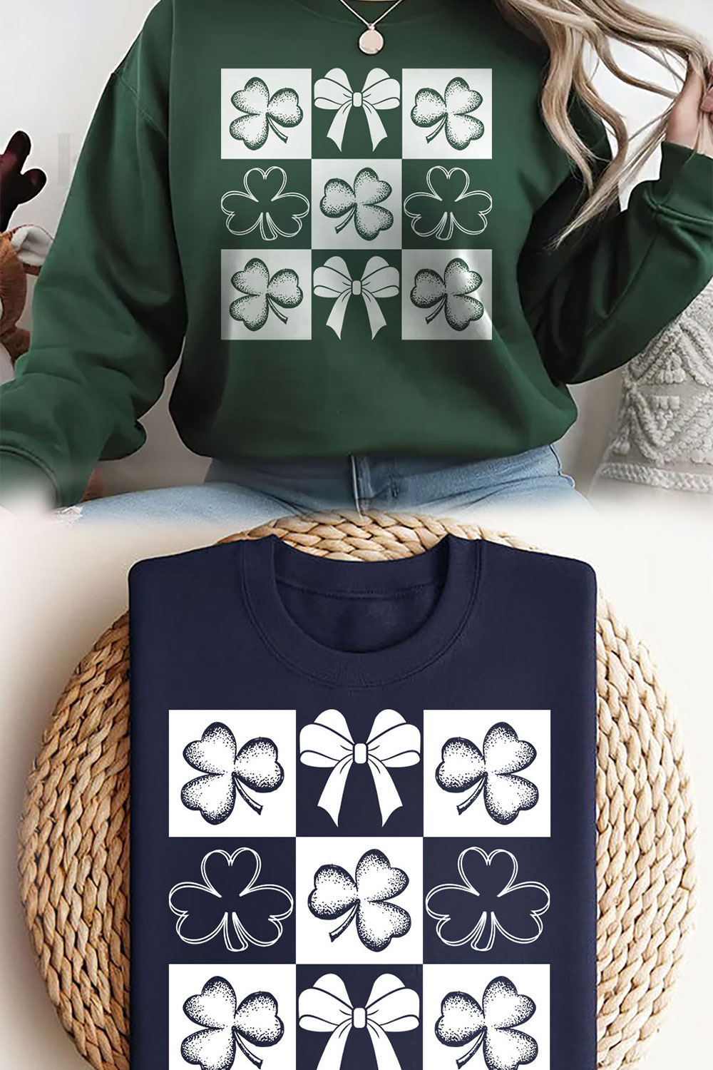 St Patrick's Day T-Shirt Design, Retro Checkered St Patrick's Day PNG, Coquette St Patty's Day png, Lucky Shamrock PNG, St Patricks Coquette Png, Lucky Charm Png, Irish Png pinterest preview image.