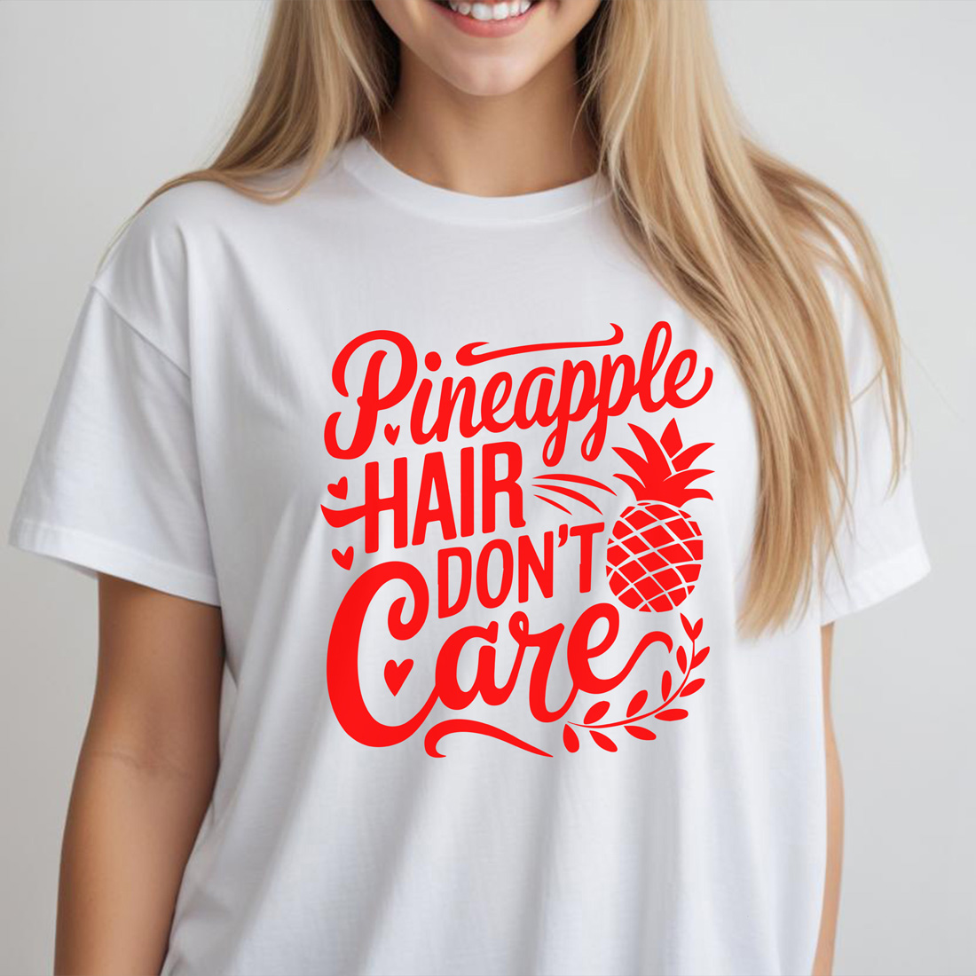 pineapple hair dont care female tshirt front mockup 593