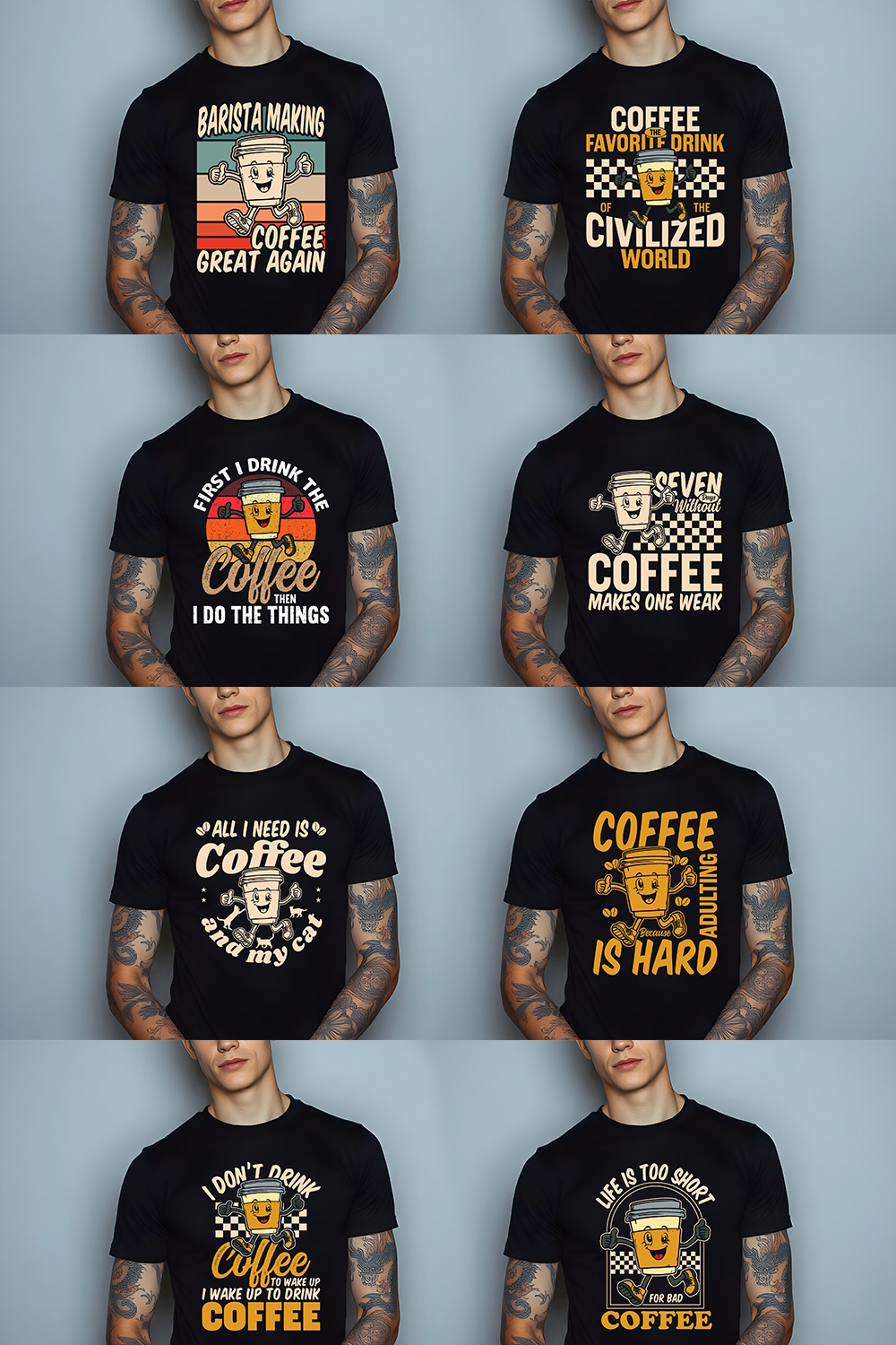 Coffee graphic design for coffee lovers pinterest preview image.