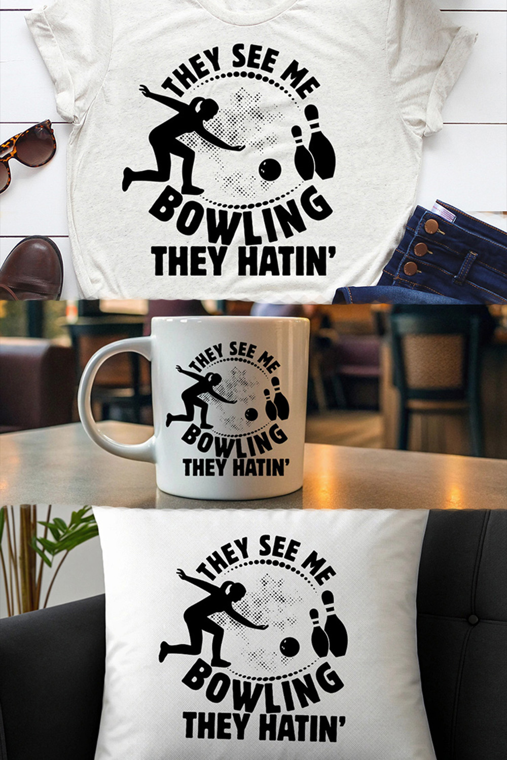 Bowling graphics for Bowling lover pinterest preview image.