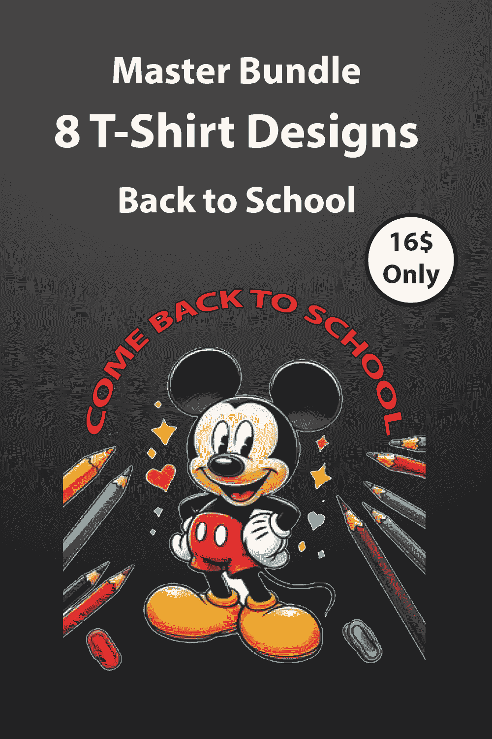 Welcome back to school 8 t-shirt designs only on 16$ pinterest preview image.