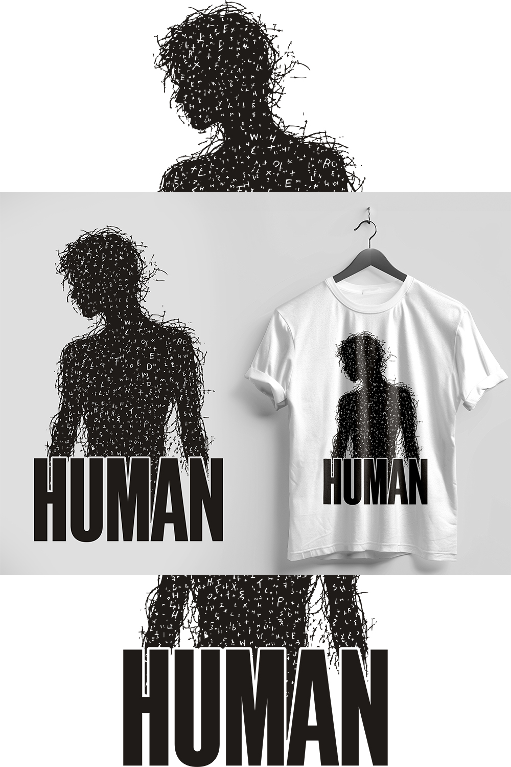 Human T-shirt Design pinterest preview image.