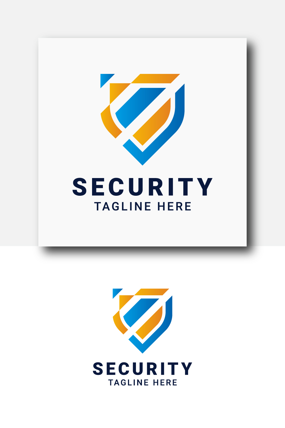 Security shield logo design with creative and modern style pinterest preview image.