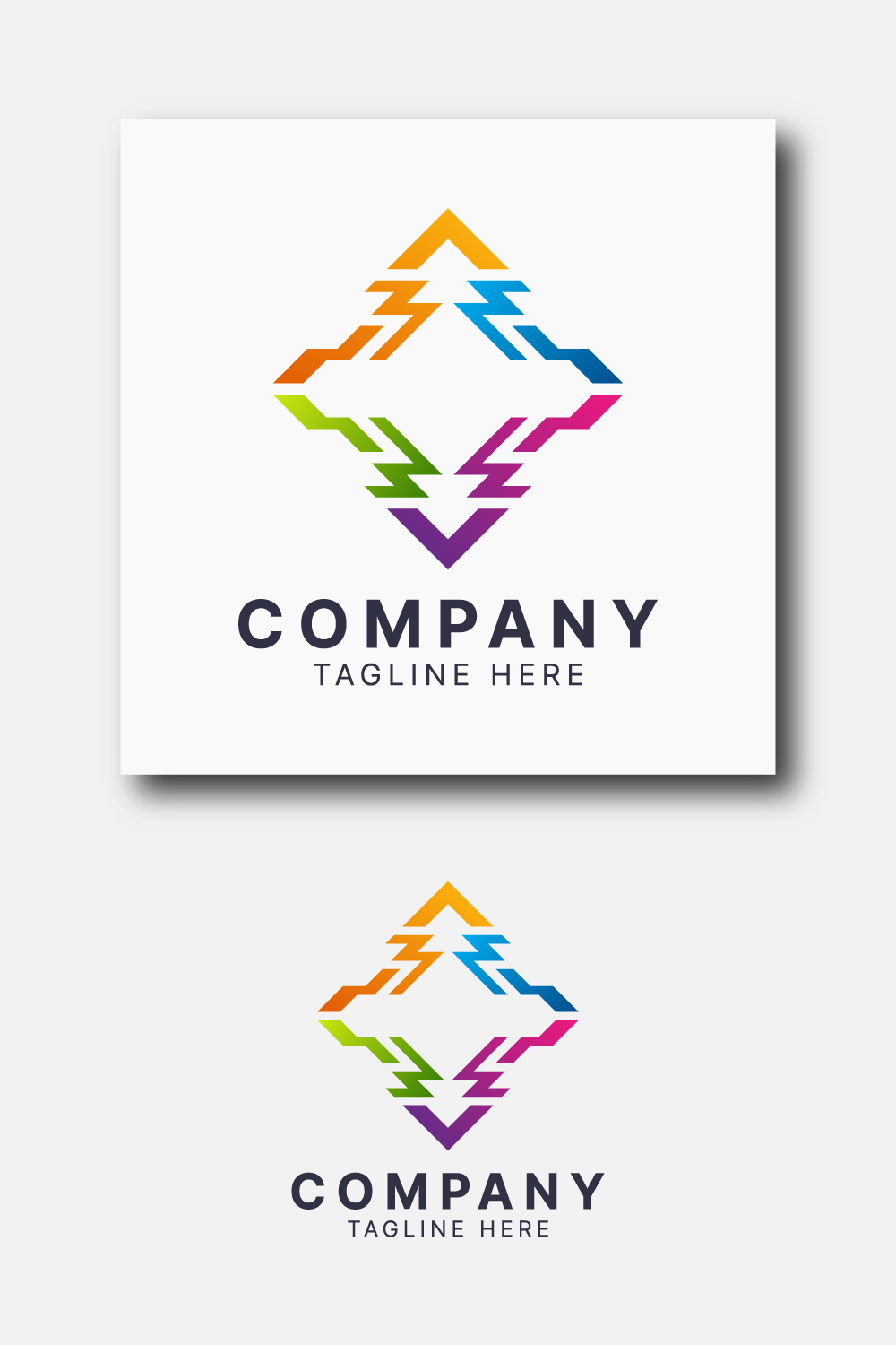 Abstract colorful logo template vector illustration design pinterest preview image.