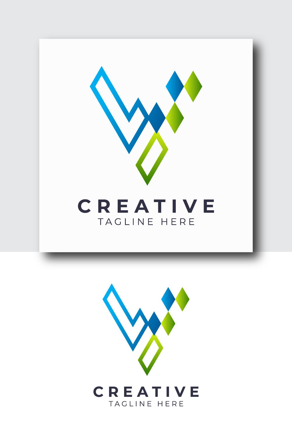 Abstract v letter initial logo template pinterest preview image.