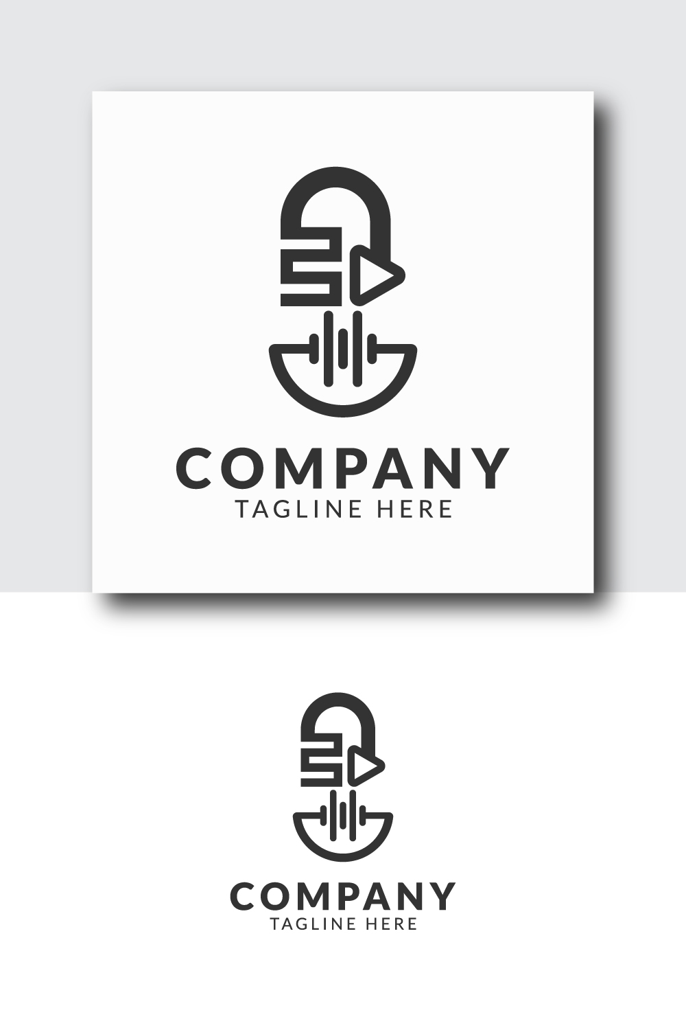 Podcast logo template design pinterest preview image.