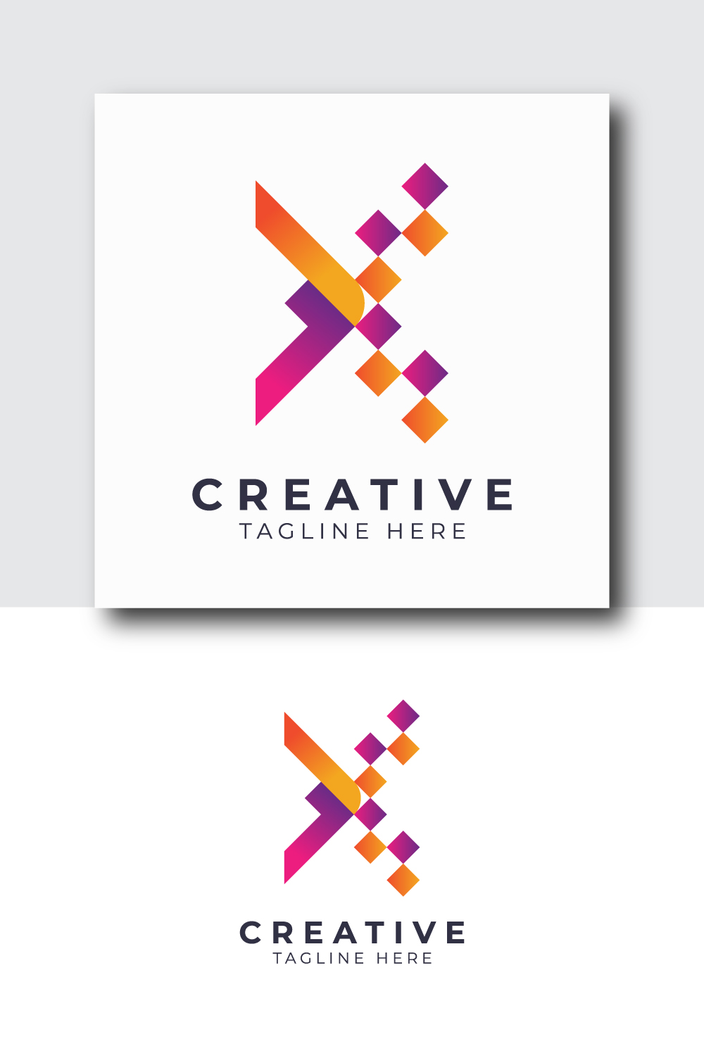 Abstract x letter initial colorful logo design pinterest preview image.