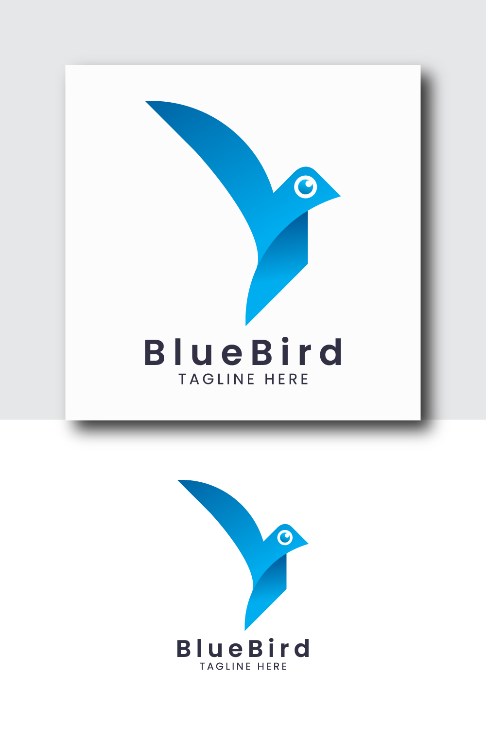 Bluebird gradient logo icon vector template design pinterest preview image.