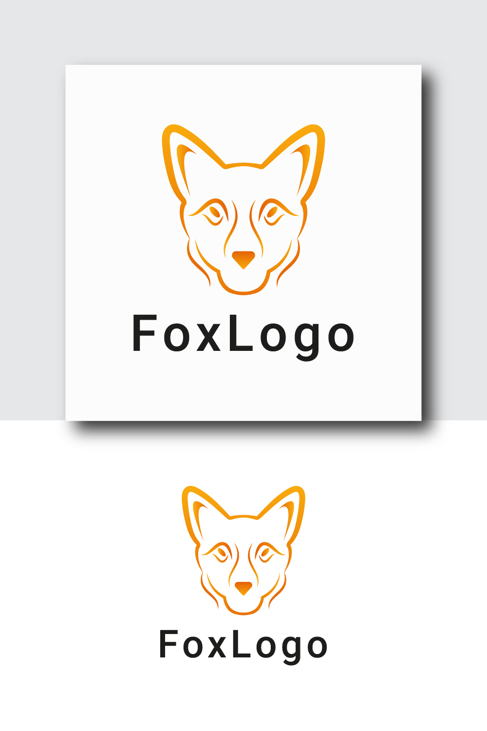 Fox logo template design pinterest preview image.